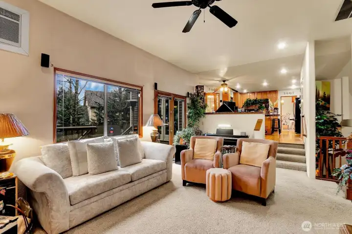 Family room looking at kitchen