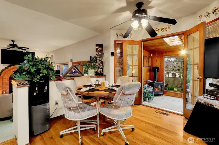 Entry  from kitchen eating space to spa room