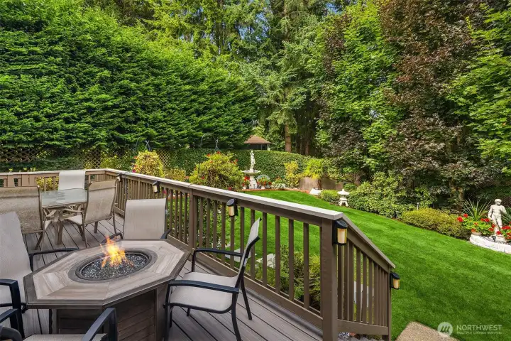 Deck overlooking yard