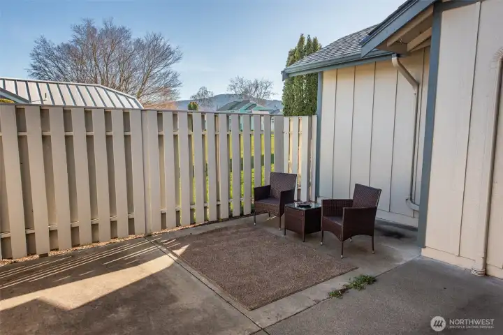 Fully fenced with gate to green space