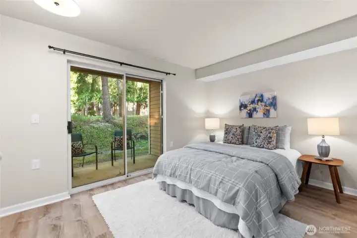 Bedroom 1 with patio.