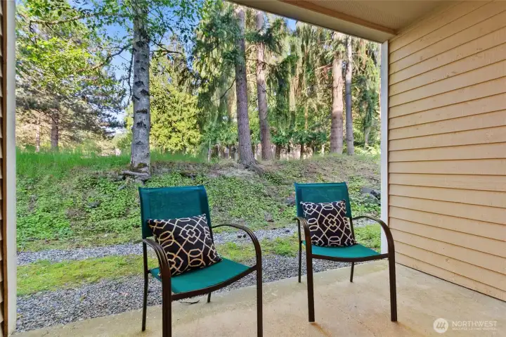 Second patio space off primary bedroom.