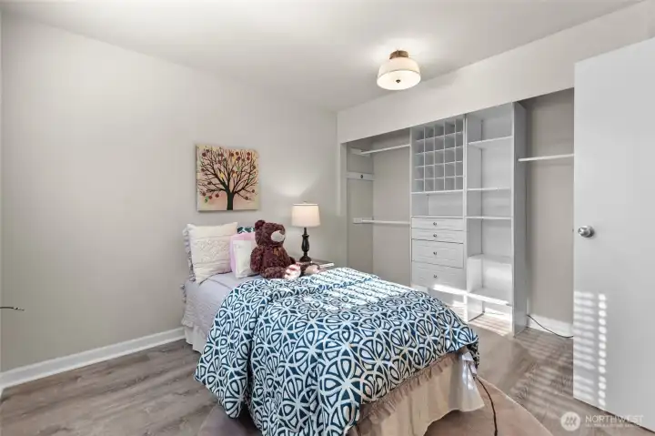 Large closets and storage in second bedroom.