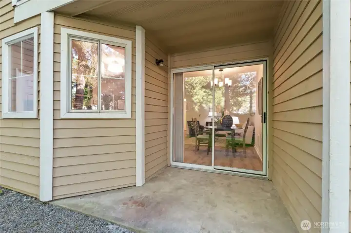 Patio off of dining area.