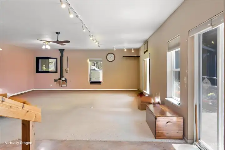 Virtually removed furniture - patio and deck to the right through the slider.