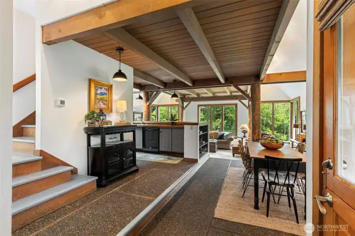 Exposed aggregate floors. Exposed aggregate floors.