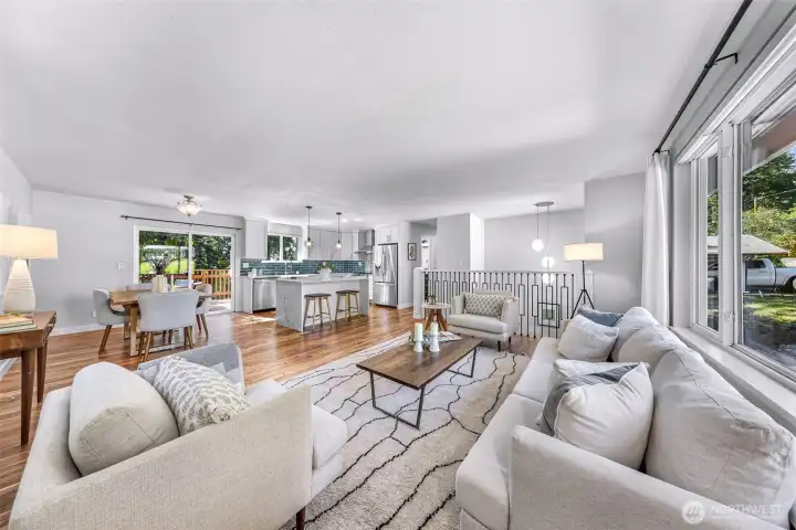 Open concept living, kitchen, and dining!