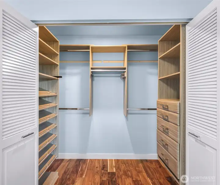 Walk-in closet with built-ins