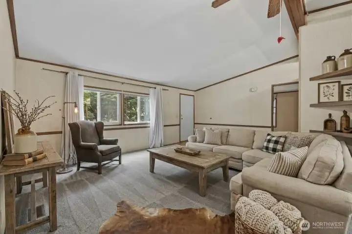Living room virtually staged