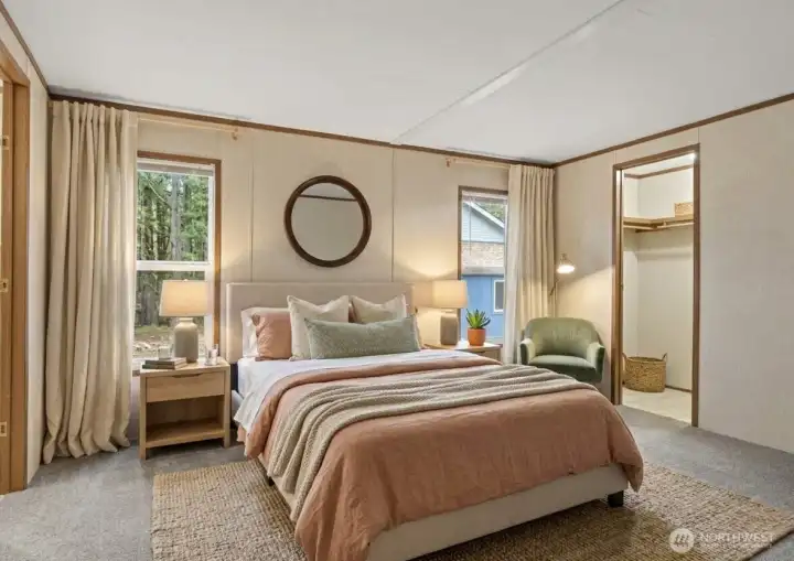 Primary Bedroom virtually staged