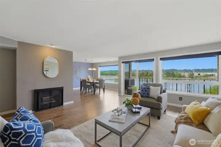 Spacious living and dining rooms offer plenty room to relax and entertain. The HOA includes gas, so gas fireplace can be run to your heart’s content at no additional cost.