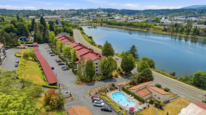 The community heated pool and clubhouse are unique benefits that residents love.
