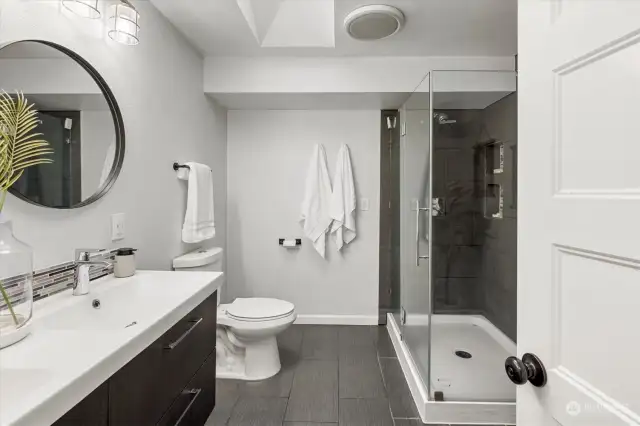 Updated bathrooms give a modern luxury feel.