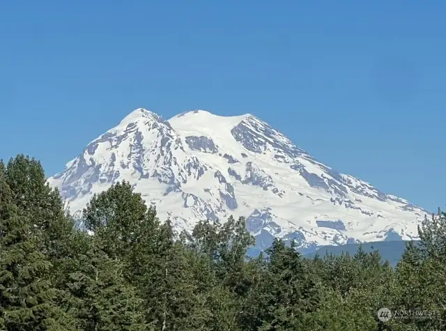 View of Mt Rainier from the back deck