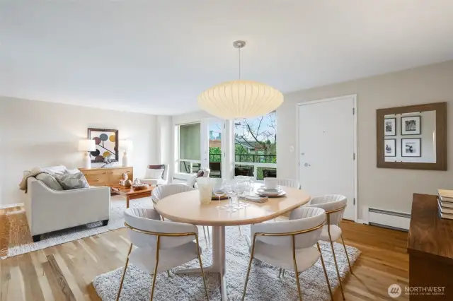 Dining into living room.