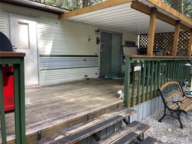 Partially covered deck