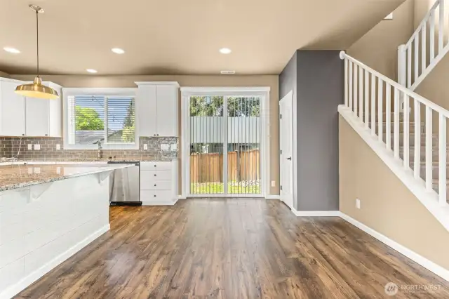 Door to backyard. Notice the pantry on the right.  Adds a ton of storage.