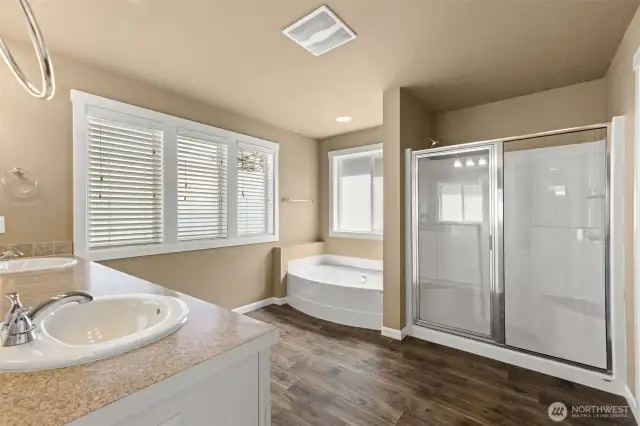 Primary ensuite bath. Soaking tub.