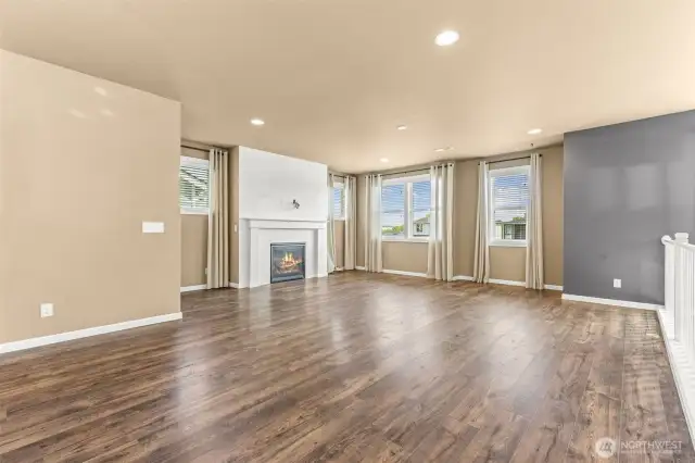 Looking from the dining room to living area.
