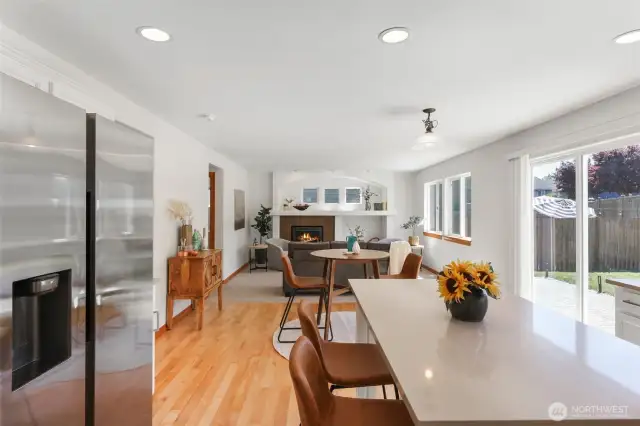 From kitchen looking into Den