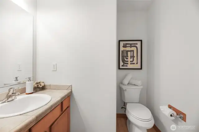 Powder room downstairs off Den area