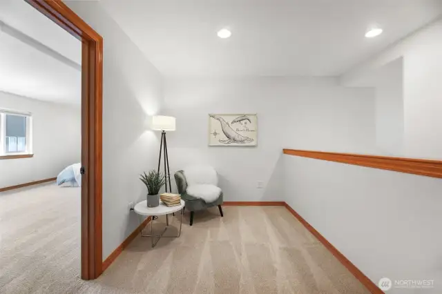 Loft area off the primary room and just up the stairs