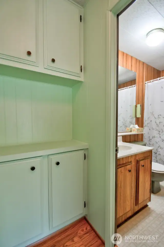 Linens and storage space off main bath.