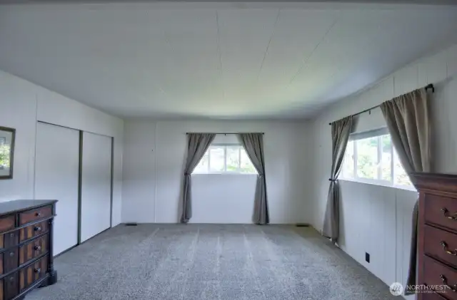 Primary Suite has plenty of room for a king size bed, nightstands and dressers.