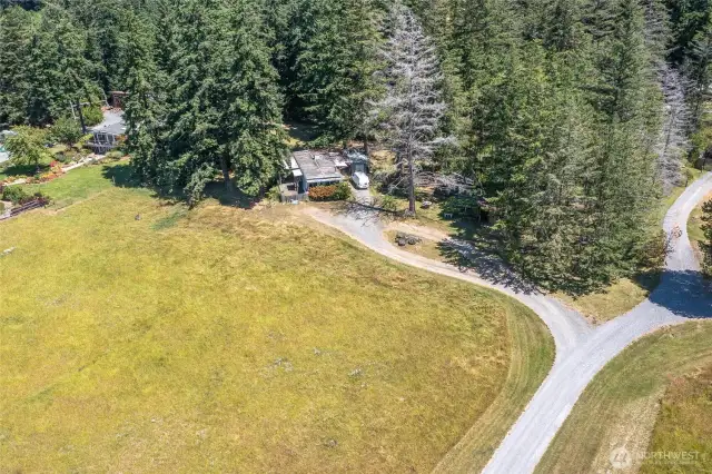 Driveway to the left on Ship Bay Lane.