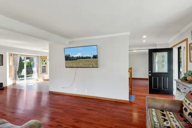 Large wall to house even the largest entertainment unit.