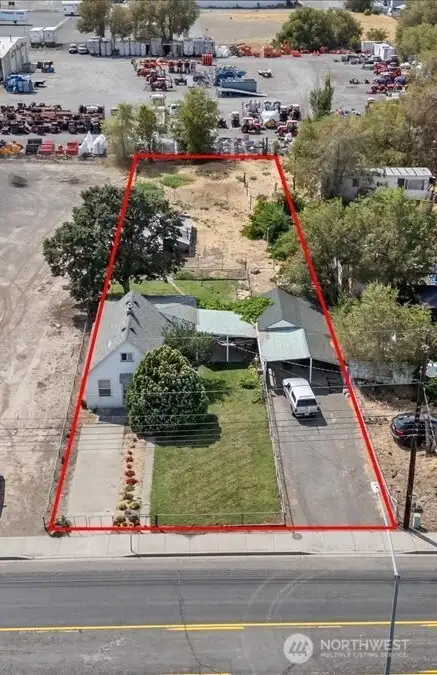 Aerial view with property lines