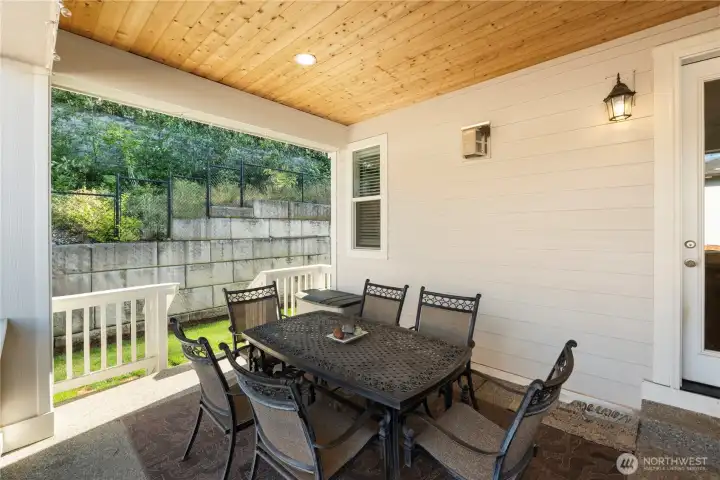 Beautiful covered porch off the great room.