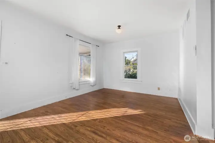 Lots of natural light in the living room space.