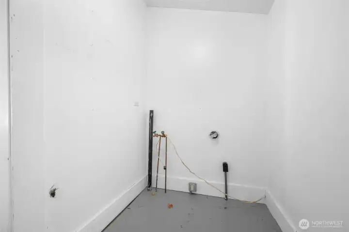 Utility room on the back porch.