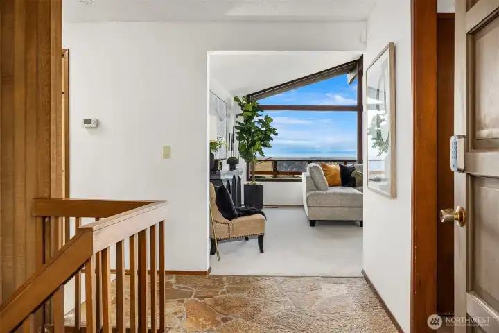 A period flagstone entry welcomes you in.