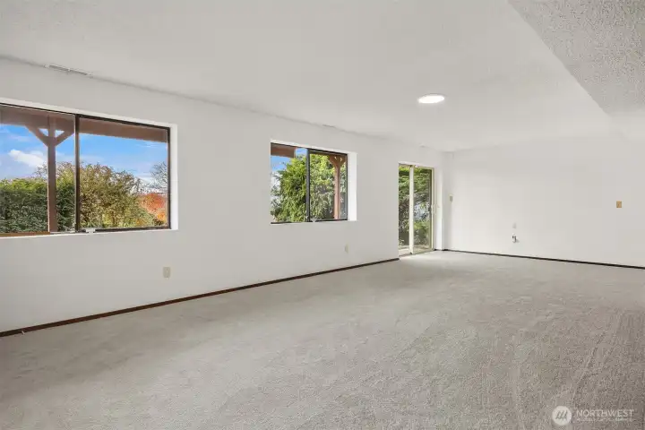 Downstairs, this huge bonus room offers so many possibilities.