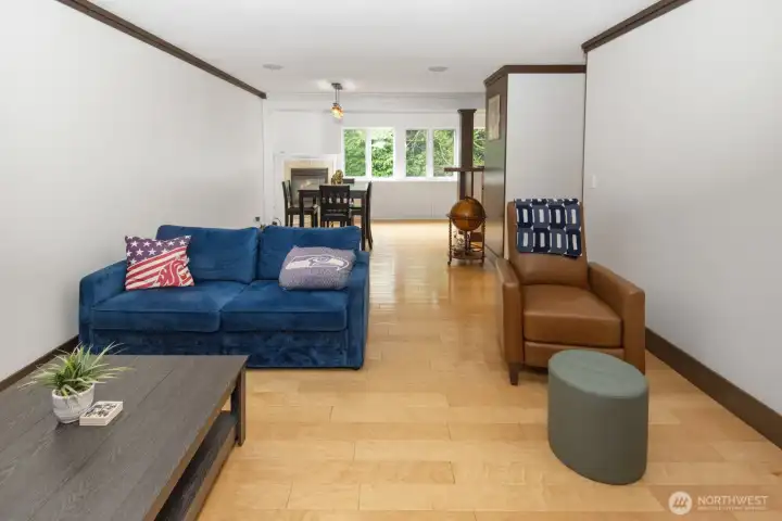 From from entry way into living room and dining room.