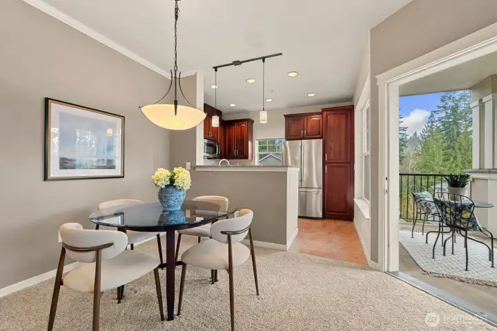 Formal dining room offers built in buffet