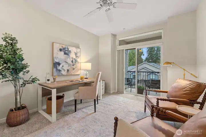 Second bedroom or office with private terrace