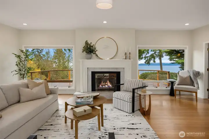 Water views from both oversized windows