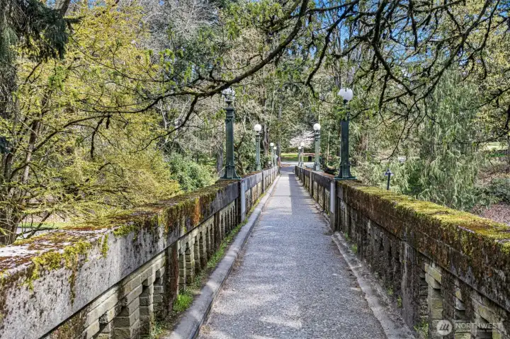 Iconic bridge into the Arboretum, just a few blocks from this home.