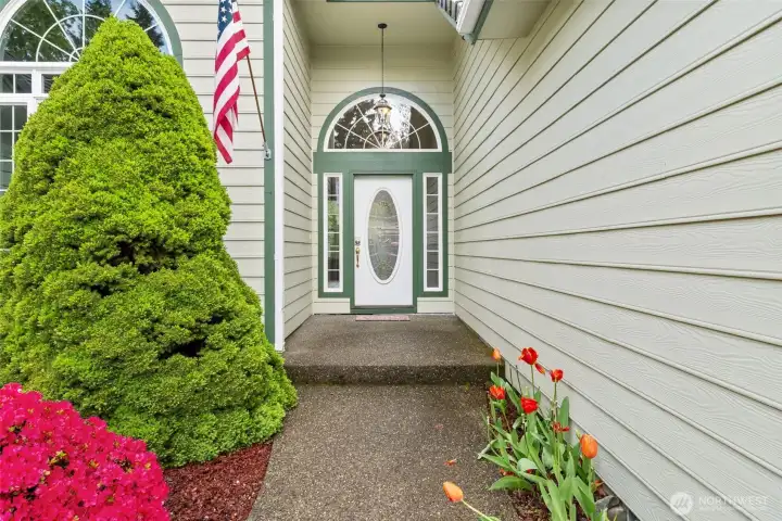 One step access!  The azalea's are in bloom!