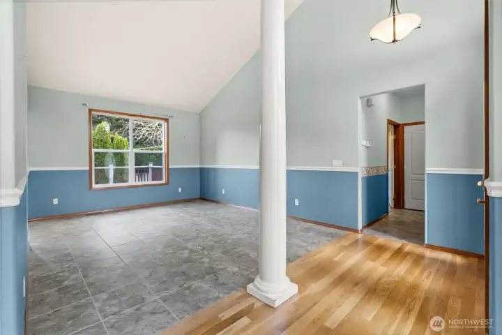 Formal living with beautiful view to private back yard.