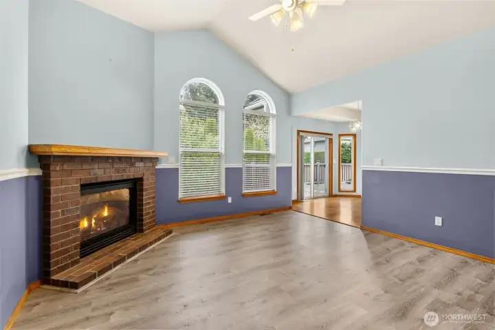 View back to nook and kitchen from family room.