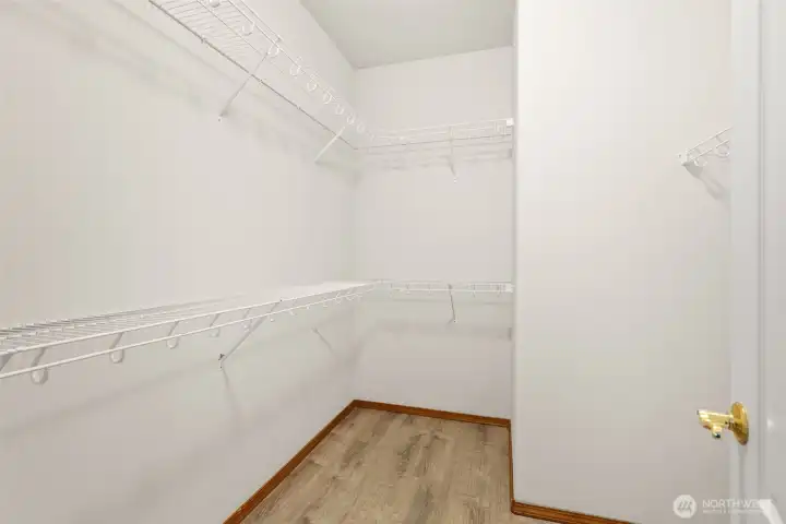 Primary walk-in closet.