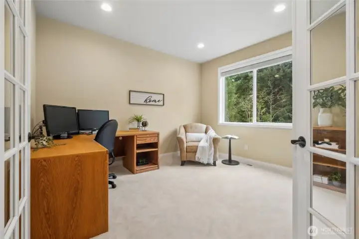 Large office with french doors