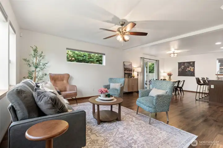 Living room into dining