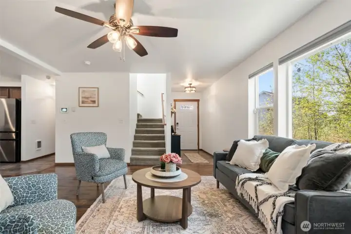 View of front door and stairs