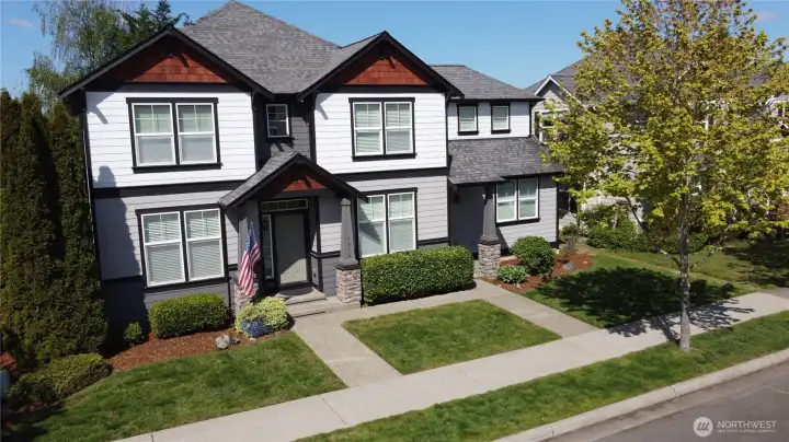 Stunning 2,539 sqft, 4 bedroom, 3 full baths, 3 car tandem garage, Canterwood home with discrete – side of home RV parking, AC, fully fenced backyard, alley access, and craftsman mill work throughout.
