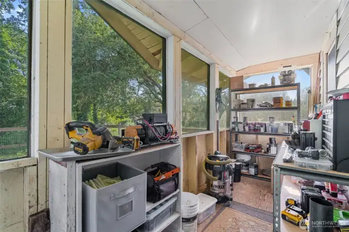 Enclosed porch or storage area